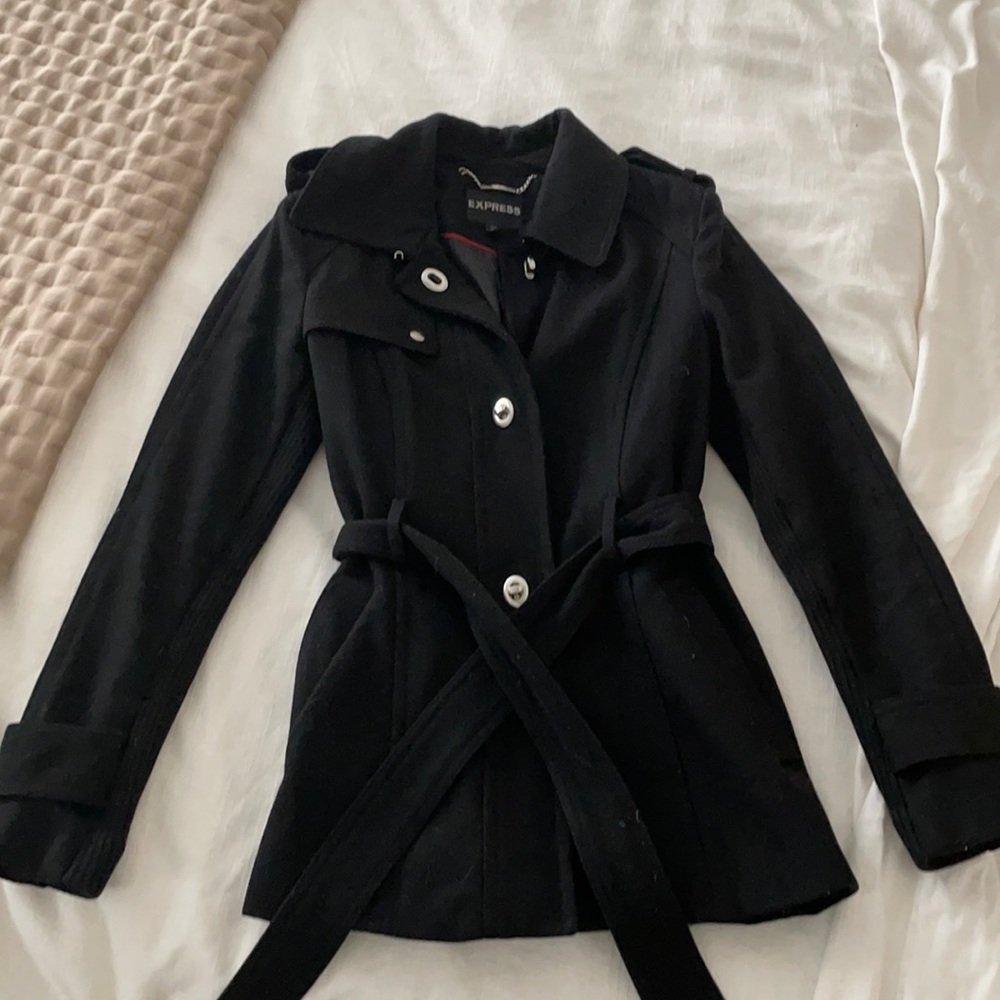 Express black pea coat
